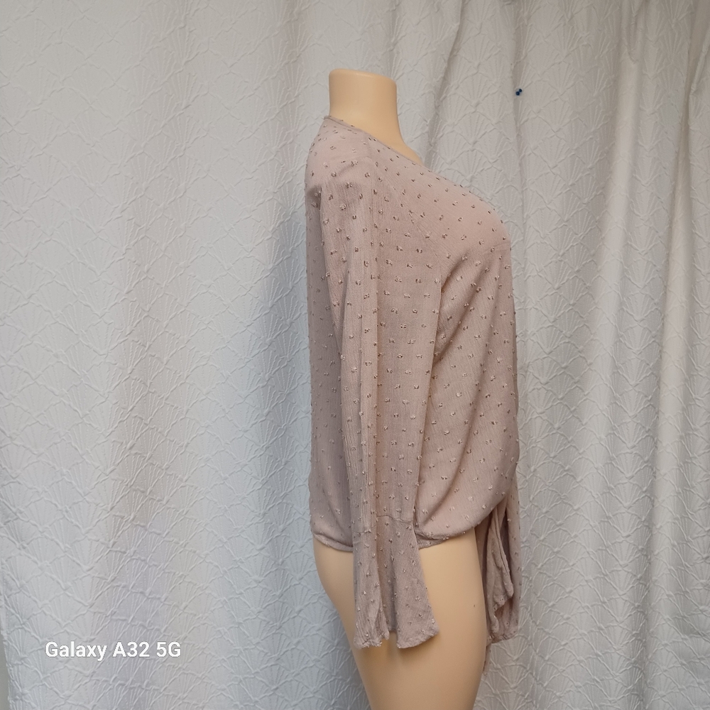 Entro Women's Blouse - Light Pink Tie-Front Size M - Picture 10 of 16